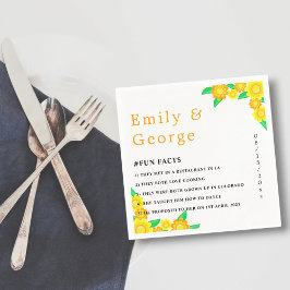 Servilleta De Papel Elegante Boda floral de verano de girasol rústico