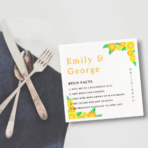 Servilleta De Papel Elegante Boda floral de verano de girasol rústico