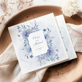 Servilleta De Papel Elegante Boda floral Dusty Blue Chinoiserie