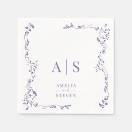 Servilleta De Papel Elegante Boda Floral Leaf Classic