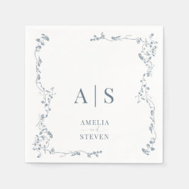 Servilleta De Papel Elegante Boda Floral Leaf Classic