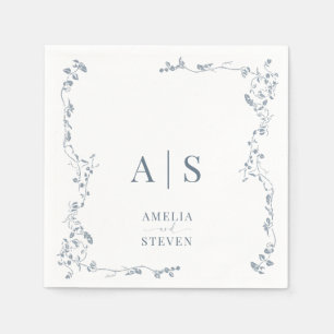 Servilleta De Papel Elegante Boda Floral Leaf Classic