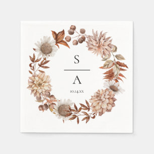 Servilleta De Papel Elegante Boda floral Naranja de color de agua quem
