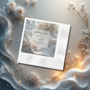 Servilleta De Papel Elegante boda floral romántica con aliento de bebé