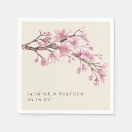 Servilleta De Papel Elegante Boda floral rosa