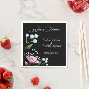 Servilleta De Papel Elegante Boda floral suave romance botánico