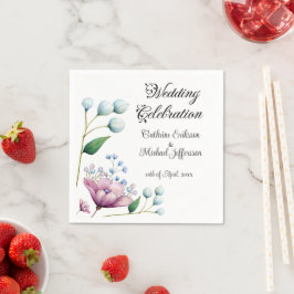 Servilleta De Papel Elegante Boda floral suave romance botánico