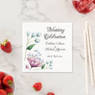 Servilleta De Papel Elegante Boda floral suave romance botánico