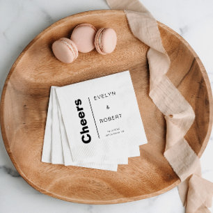 Servilleta De Papel Elegante Boda formal minimalista Saludos