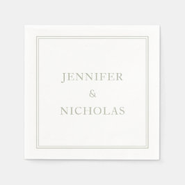 Servilleta De Papel Elegante Boda formal Sage Green