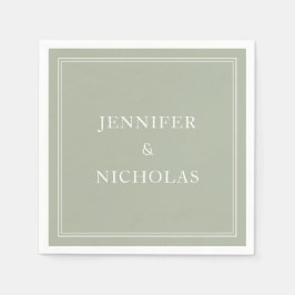 Servilleta De Papel Elegante Boda formal Sage Green
