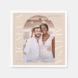 Servilleta De Papel Elegante Boda fotográfico de arco neutral