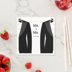 Servilleta De Papel Elegante Boda Gay Napkins Sr. Y Sr.