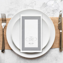 Servilleta De Papel Elegante Boda Gris White Mr & Mrs Moda Hearts