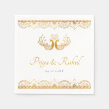 Elegante Boda indio del patrón oro