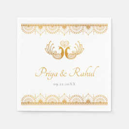 Servilleta De Papel Elegante Boda indio del patrón oro