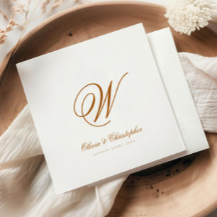 Servilleta De Papel Elegante Boda inicial de apellido clásico