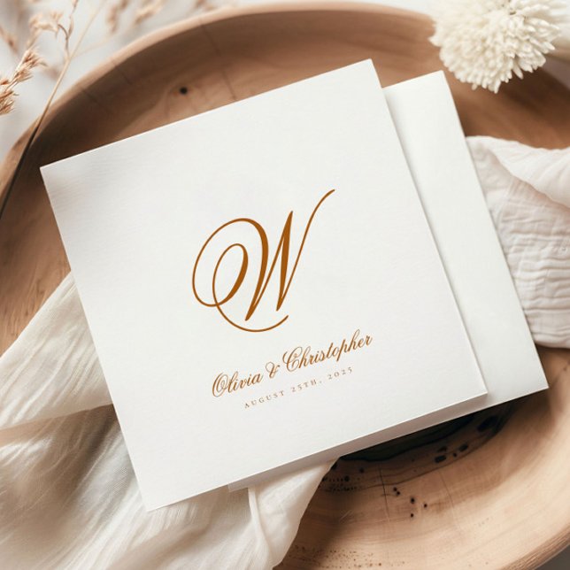 Servilleta De Papel Elegante Boda inicial de apellido clásico (Subido por el creador)