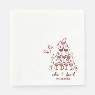 Servilleta De Papel Elegante Boda italiano Cin Cin