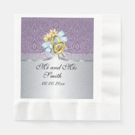 Servilleta De Papel Elegante Boda Lilac Napkin de papel personalizado