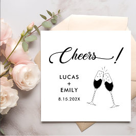Servilleta De Papel Elegante Boda Minimalista de estilo moderno de ani