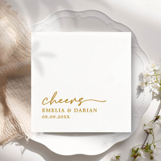 Servilleta De Papel Elegante Boda Minimalista de estilo moderno de ani
