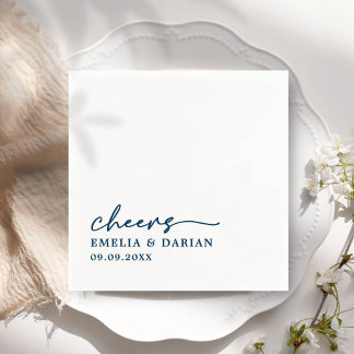 Servilleta De Papel Elegante Boda Minimalista de estilo moderno de ani