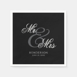 Servilleta De Papel Elegante Boda Minimalista de Sr. y Sra.