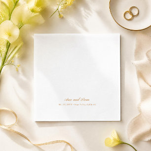 Servilleta De Papel Elegante Boda Minimalista Moderna con Letra