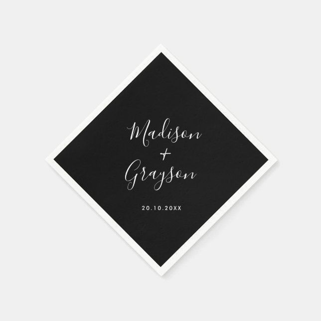 Servilleta De Papel Elegante Boda Minimalista moderno (Borde)