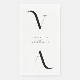 Servilleta De Papel Elegante Boda Minimalista moderno negro y blanco