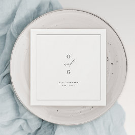 Servilleta De Papel Elegante boda minimalista monograma de pareja mode