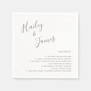 Servilleta De Papel Elegante Boda Moderna Gris
