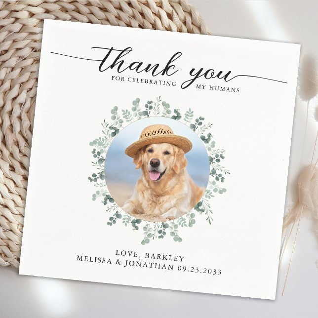 Servilleta De Papel Elegante Boda Moderna Mascota de Perros Fotográfic (Subido por el creador)