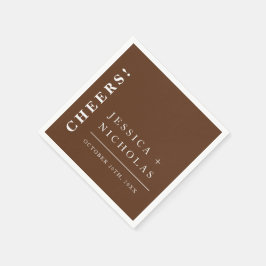 Servilleta De Papel Elegante Boda modernista oscuro marrón oscuro