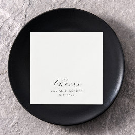 Servilleta De Papel Elegante Boda moderno negro y blanco