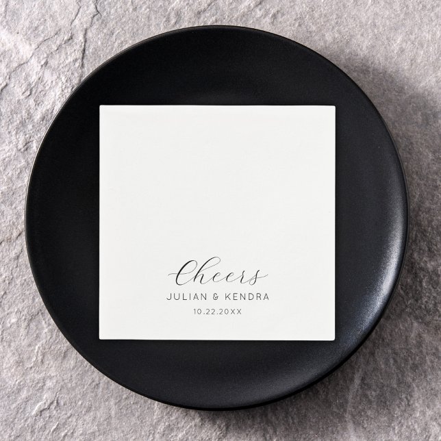 Servilleta De Papel Elegante Boda moderno negro y blanco (Subido por el creador)