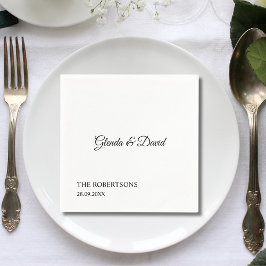 Servilleta De Papel Elegante Boda personalizado de caligrafía clásica