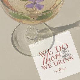 Servilleta De Papel Elegante Boda personalizado de guión rojo simple