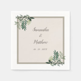 Servilleta De Papel Elegante Boda personalizado de la vegetación