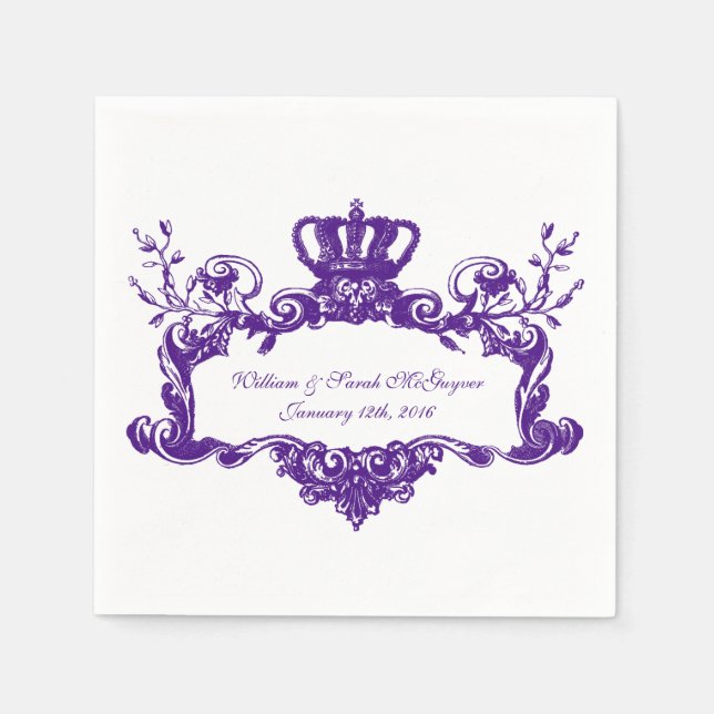 Servilleta De Papel Elegante Boda Regal Purple 2 servilletas de papel  (Anverso)
