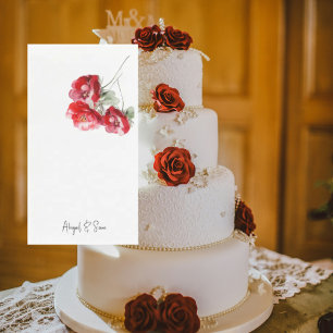 Servilleta De Papel Elegante Boda rojo floral personalizado