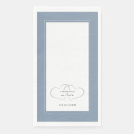 Servilleta De Papel Elegante Boda Romántica Corazones Dusty Blue Dinne