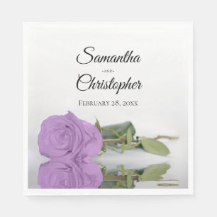 Servilleta De Papel Elegante Boda Rosa Lilac Purple