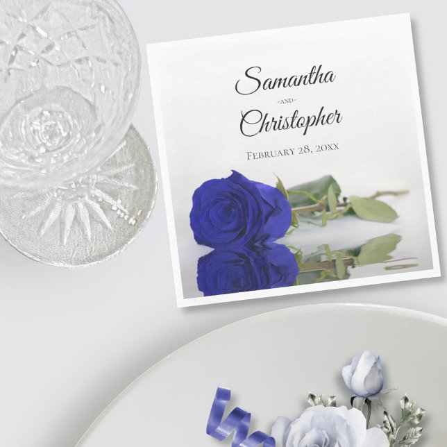 Servilleta De Papel Elegante Boda Rosa Royal Blue de estampado largo (Subido por el creador)