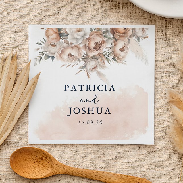Servilleta De Papel Elegante Boda Rústico Boho Napkin (Subido por el creador)