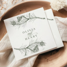 Servilleta De Papel Elegante Boda Rústico de Sucursal de Pino Woodland