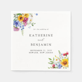 Servilleta De Papel Elegante Boda Rústico de Verano Floral