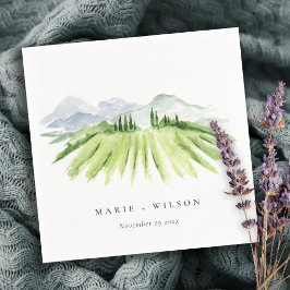 Servilleta De Papel Elegante Boda Rústico de viñedos de invierno