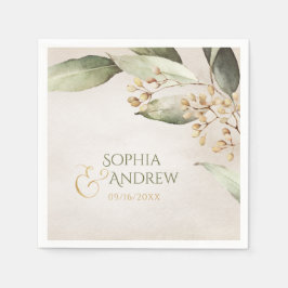 Servilleta De Papel Elegante boda rústico vintage de vegetación botáni